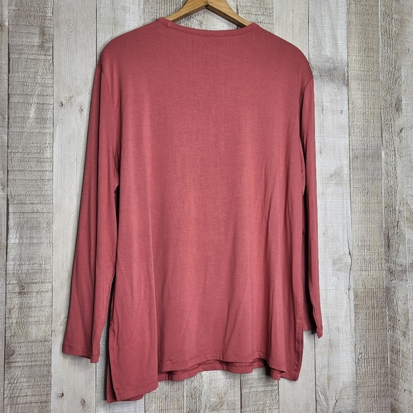 Old Navy Luxe Long Sleeve Top in Dusty Rose. Size Large Petite - Picture 3 of 10